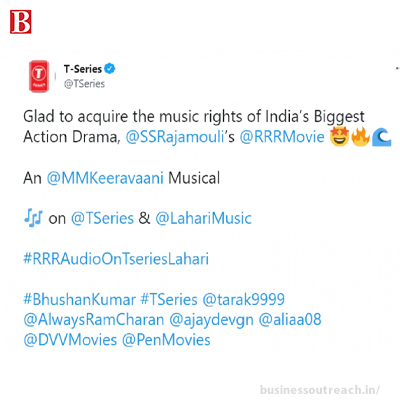 India’s two most significant music labels, T-Series & Lahari, bag music rights of RRR for Rs 25 crore-thumnail