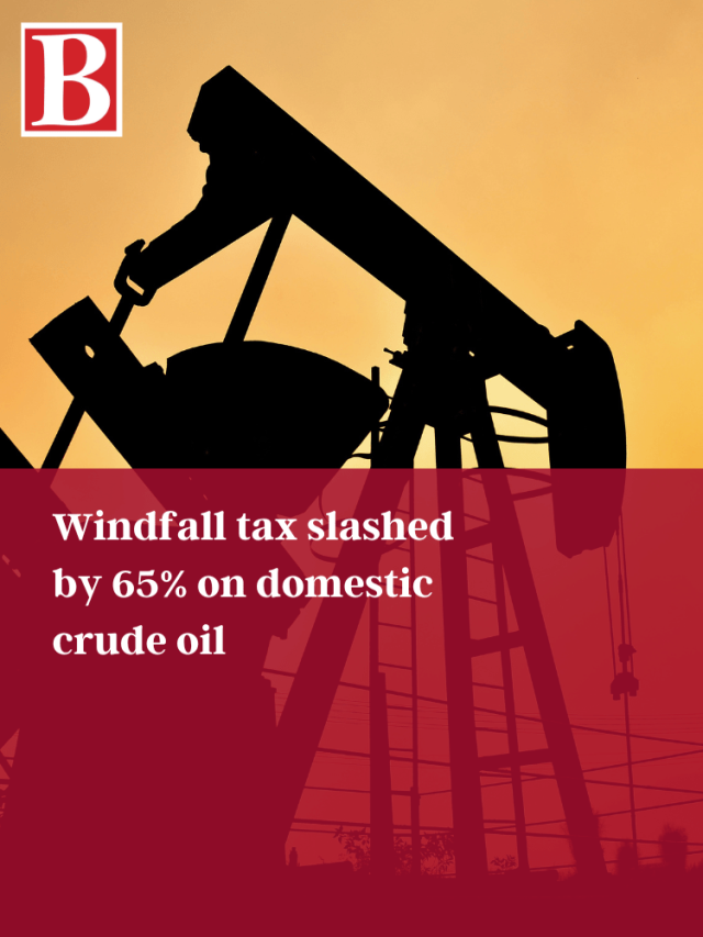 Windfall tax slashed by 65 on domestic crude oil Business Outreach