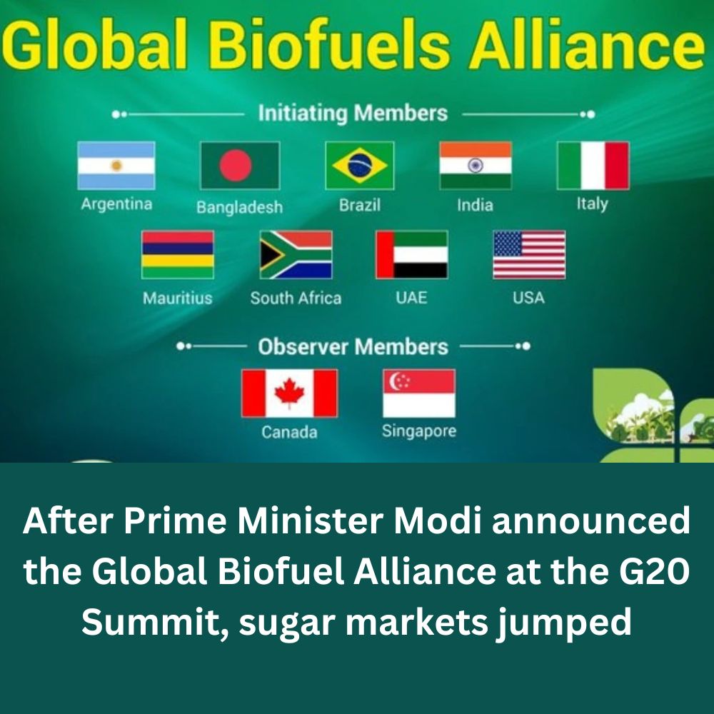 After Prime Minister Modi announced the Global Biofuel Alliance at the G20 Summit, sugar markets jumped-thumnail