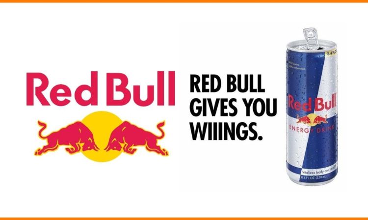 The slogan “Red Bull gives you wings”