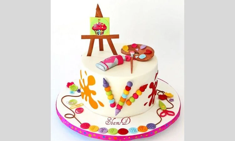 arty crafty birthday cake