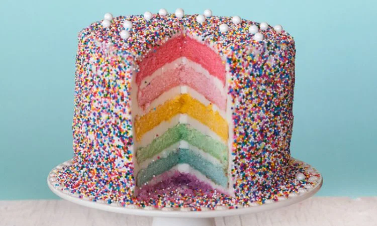 rainbow layers cake- one of the best birthday cake designs