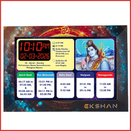 Ekshan Digital Astro Wall Clock: Impeccable innovation showing daily Panchang details-thumnail