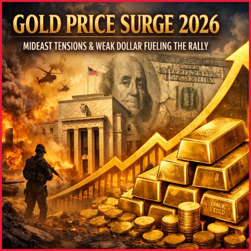 Gold Price Surge 2026: Why Middle East Tensions and a Weak Dollar are Fueling the Rally-thumnail