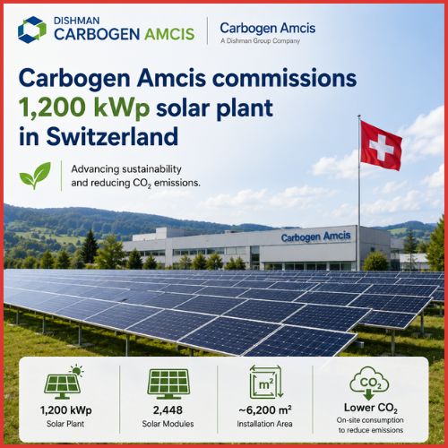 Dishman Carbogen Amcis arm Carbogen Amcis commissions 1,200 kWp solar plant in Switzerland-thumnail