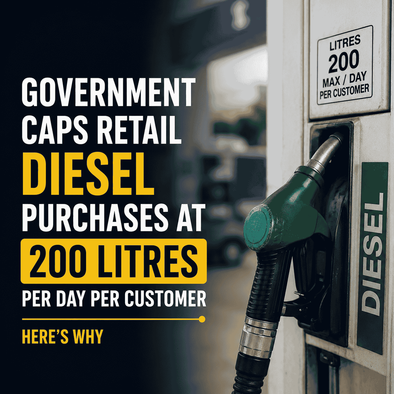 Government caps retail diesel purchases at 200 litres per day per customer. Here’s why-thumnail