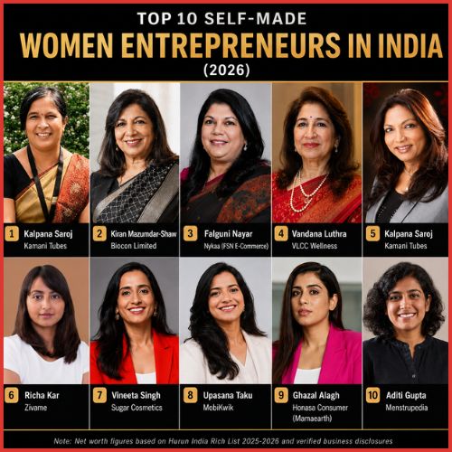 Top 10 Self-Made Women Entrepreneurs in India (2026)-thumnail