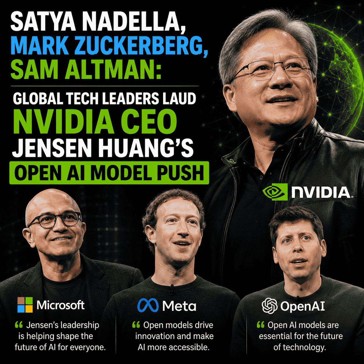 Satya Nadella, Mark Zuckerberg, Sam Altman: Global tech leaders laud NVIDIA CEO Jensen Huang’s open AI model push-thumnail