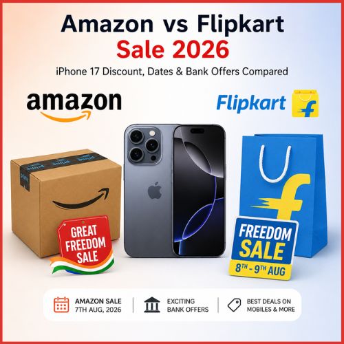 Amazon vs Flipkart Sale 2026: iPhone 17 Discount Offer, Dates & Bank Offers Compared-thumnail