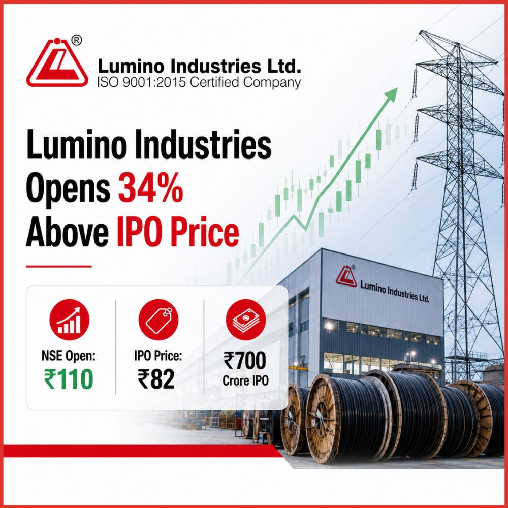Lumino Industries Opens 34% Above IPO Price After ₹700 Crore Offer-thumnail