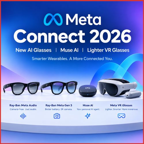 Meta Connect 2026 Brings Ray-Ban Meta Audio, New VR Glasses and Muse AI Upgrades-thumnail
