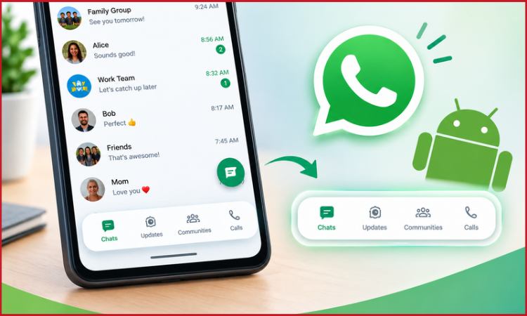 WhatsApp Floating Navigation Bar