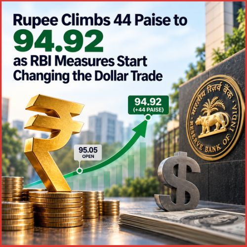 Rupee Climbs 44 Paise to 94.92 as RBI Measures Start Changing the Dollar Trade-thumnail