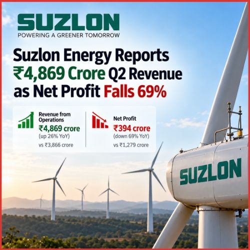 Suzlon Energy Reports ₹4,869 Crore Q2 Revenue as Net Profit Falls 69%-thumnail