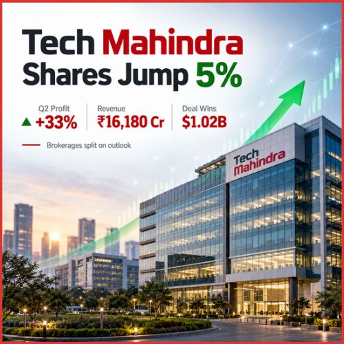 Tech Mahindra Shares Jump 5% After Q2 Profit Rises 33%; Brokerages Split on Outlook-thumnail